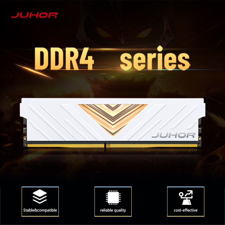 JUHOR DDR4  RAM memory for Desktop White and black