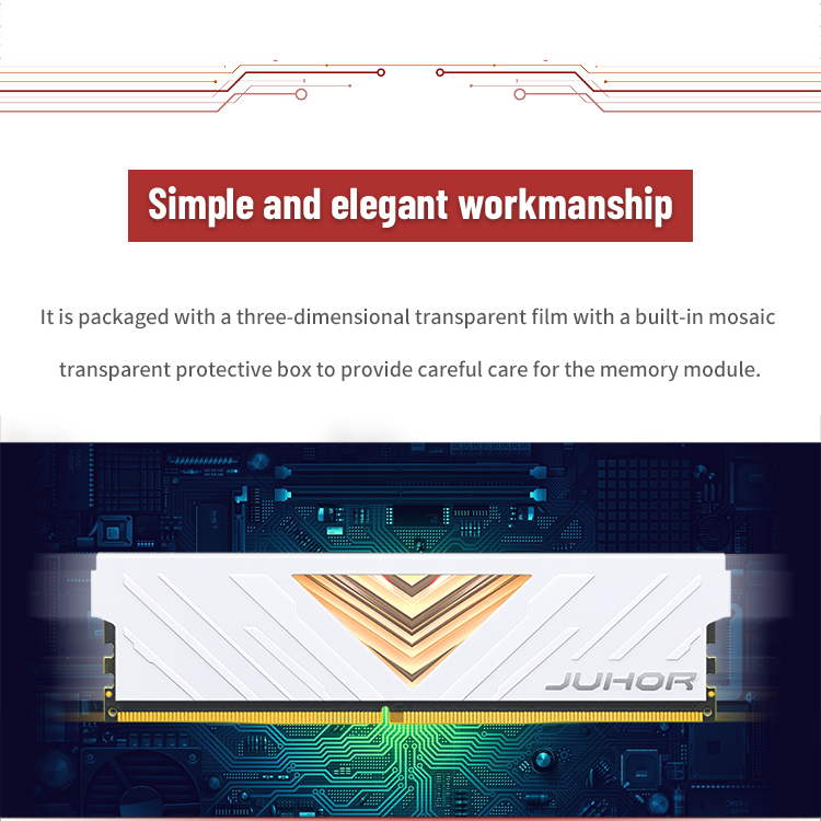 JUHOR DDR4  RAM memory for Desktop White and black
