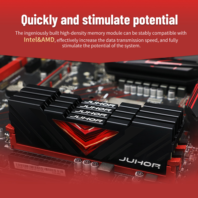 JUHOR DDR4  RAM memory for Desktop White and black