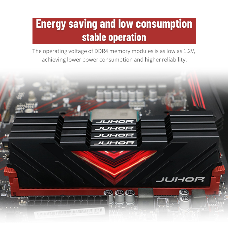 JUHOR DDR4  RAM memory for Desktop White and black